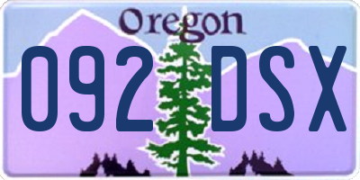 OR license plate 092DSX