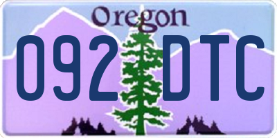OR license plate 092DTC