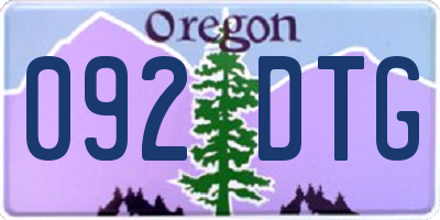 OR license plate 092DTG