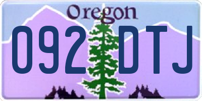 OR license plate 092DTJ