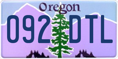 OR license plate 092DTL