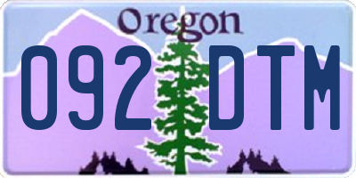 OR license plate 092DTM