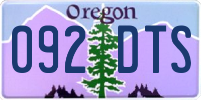 OR license plate 092DTS