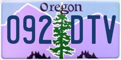 OR license plate 092DTV