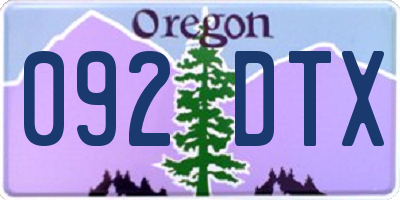 OR license plate 092DTX