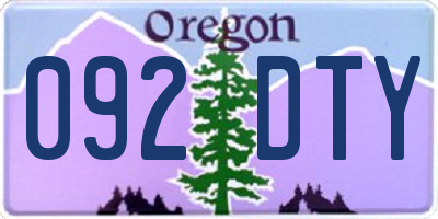 OR license plate 092DTY