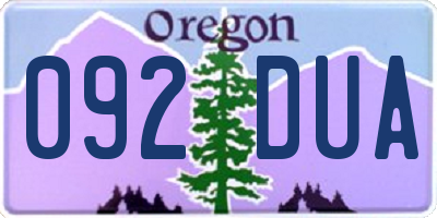 OR license plate 092DUA