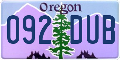OR license plate 092DUB