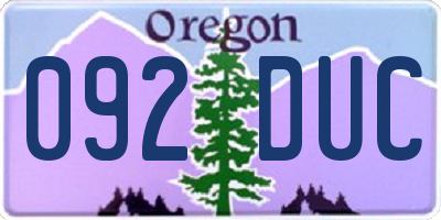 OR license plate 092DUC