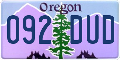 OR license plate 092DUD