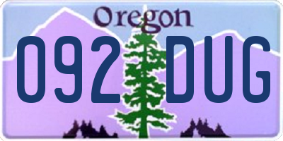OR license plate 092DUG