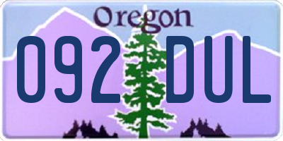 OR license plate 092DUL
