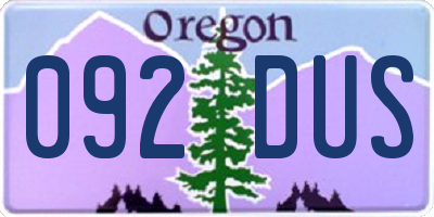 OR license plate 092DUS