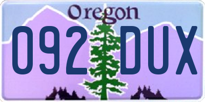 OR license plate 092DUX