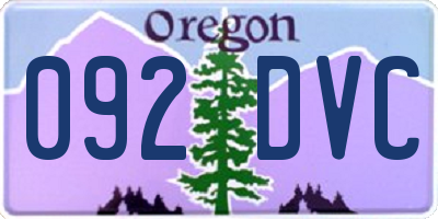 OR license plate 092DVC
