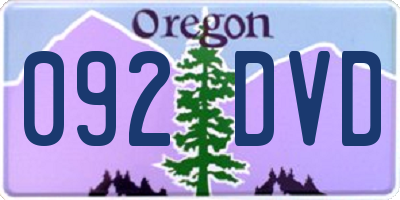 OR license plate 092DVD