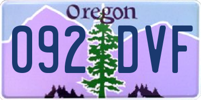 OR license plate 092DVF