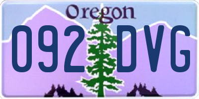OR license plate 092DVG