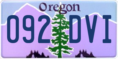 OR license plate 092DVI