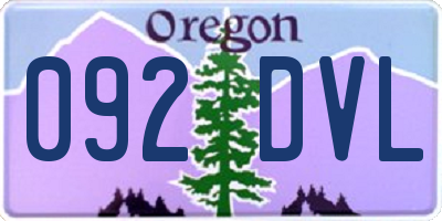 OR license plate 092DVL