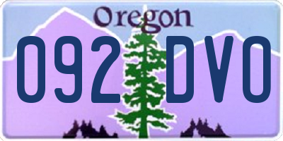 OR license plate 092DVO