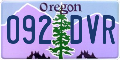 OR license plate 092DVR