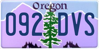 OR license plate 092DVS