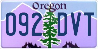 OR license plate 092DVT