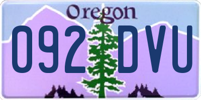 OR license plate 092DVU