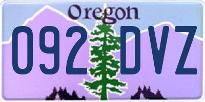 OR license plate 092DVZ