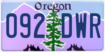 OR license plate 092DWR