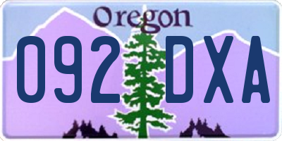 OR license plate 092DXA