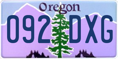 OR license plate 092DXG