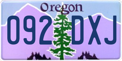 OR license plate 092DXJ