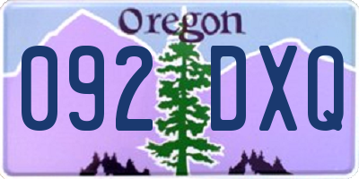 OR license plate 092DXQ