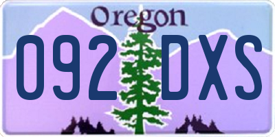 OR license plate 092DXS