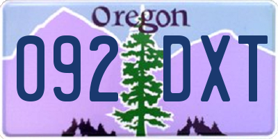 OR license plate 092DXT