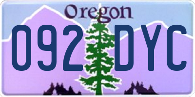 OR license plate 092DYC