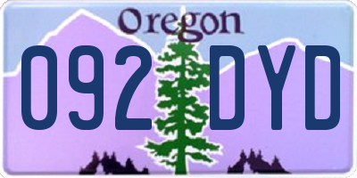 OR license plate 092DYD