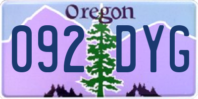 OR license plate 092DYG