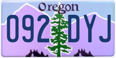 OR license plate 092DYJ