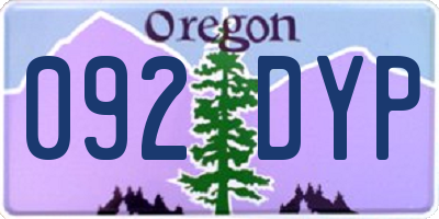 OR license plate 092DYP