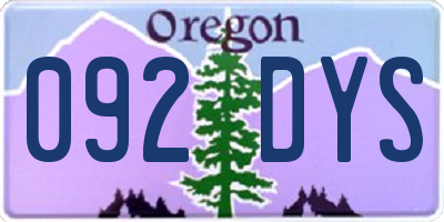 OR license plate 092DYS
