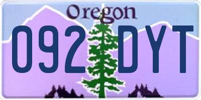 OR license plate 092DYT