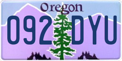 OR license plate 092DYU