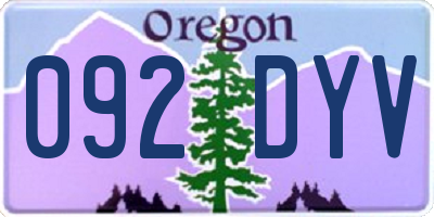 OR license plate 092DYV