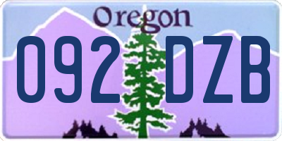 OR license plate 092DZB