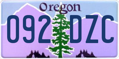 OR license plate 092DZC
