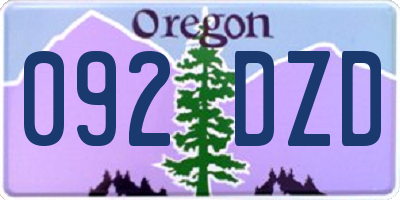 OR license plate 092DZD