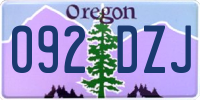 OR license plate 092DZJ